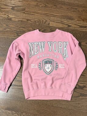 abercrombie kids Pink New York Manhattan Crewneck Sweatshirt